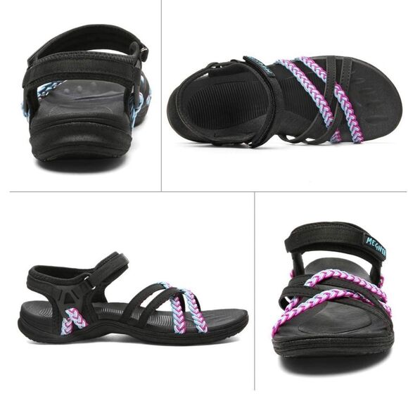MEGNYA Hiking Sandals , Comfortable Walking Sandals Hook Loop Strap - Picture 5 of 9
